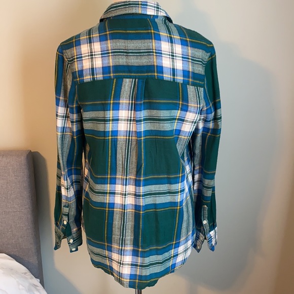 Mossimo Green Plaid Button Up Size L - Picture 2 of 3